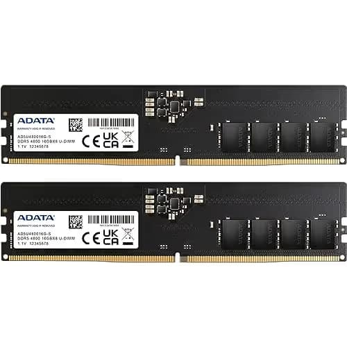 ADATA AD5U480016G-DT Black DDR5-4800 CL40 32GB (2x16GB) image