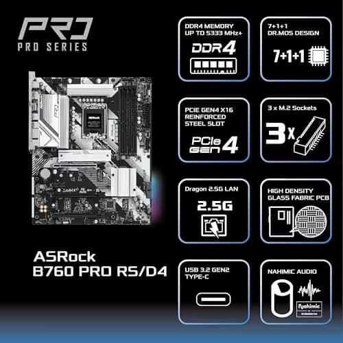 ASRock B760 Pro RS/D4 LGA1700 DDR4 ATX image