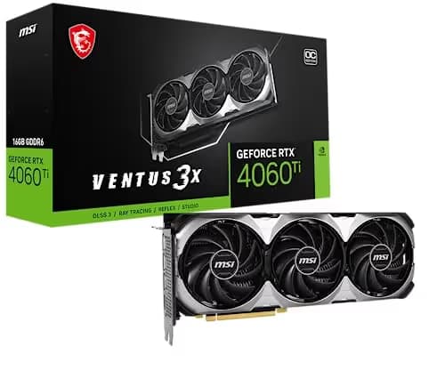 MSI GeForce RTX 4060 Ti VENTUS 3X OC 16GB GDDR6 Silver / Black main image