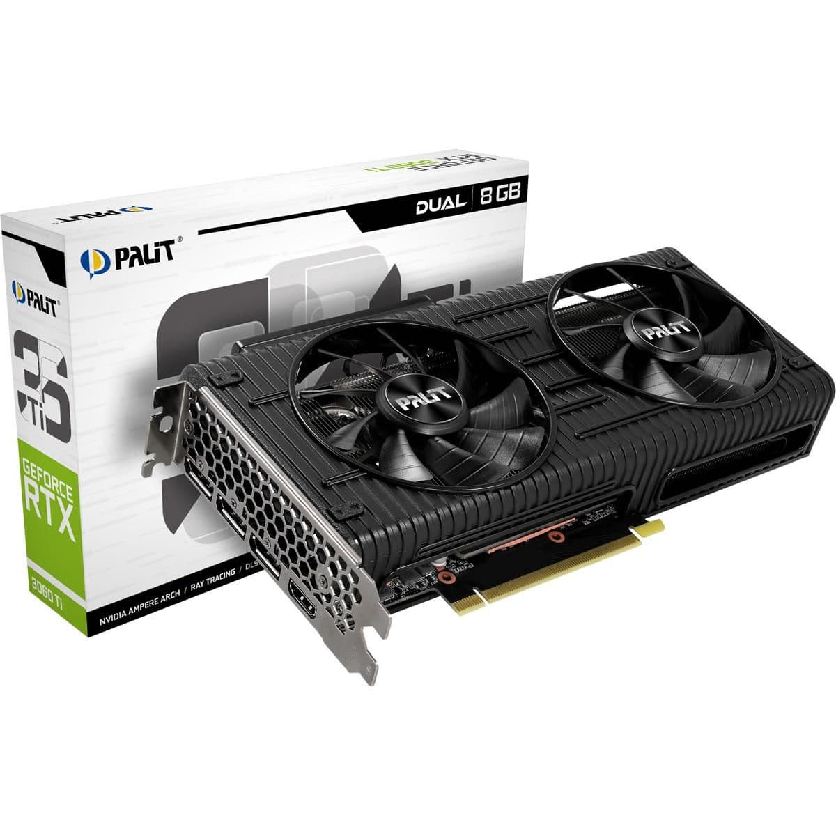 Palit Dual GeForce RTX 3060 Ti LHR 8GB GDDR6 Black image
