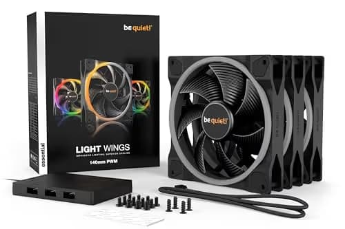 be quiet! Light Wings 140mm Black Addressable RGB PWM 56 CFM 3-Pack image