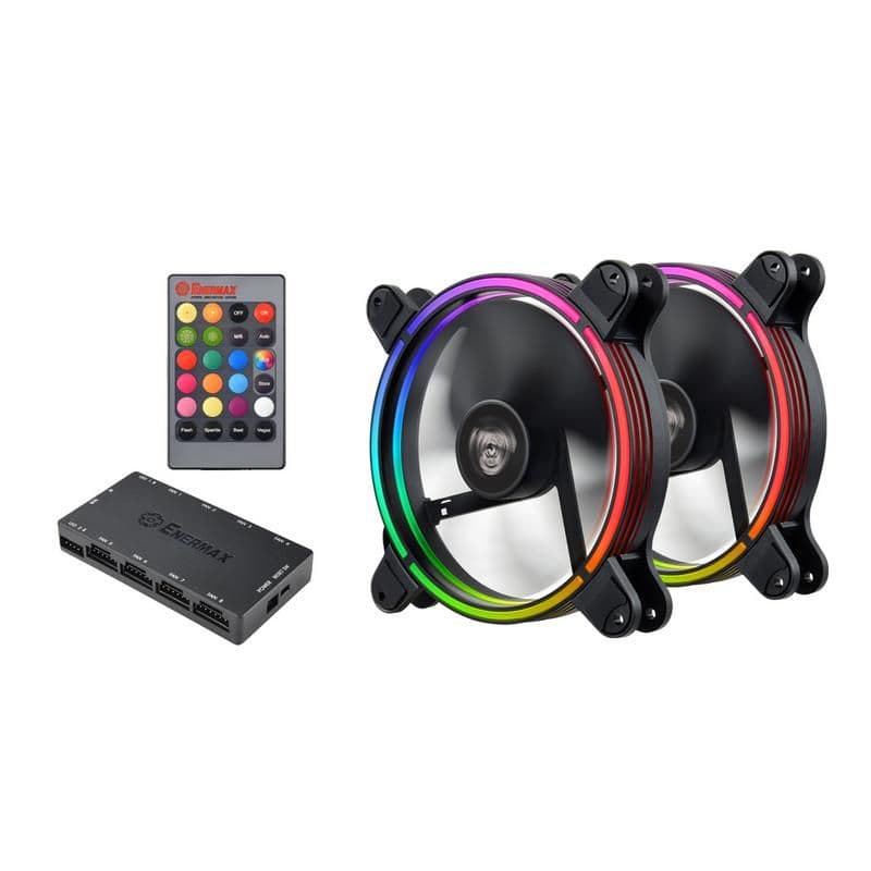 Enermax T.B. 140mm Black RGB PWM 56.89 CFM 2-Pack image