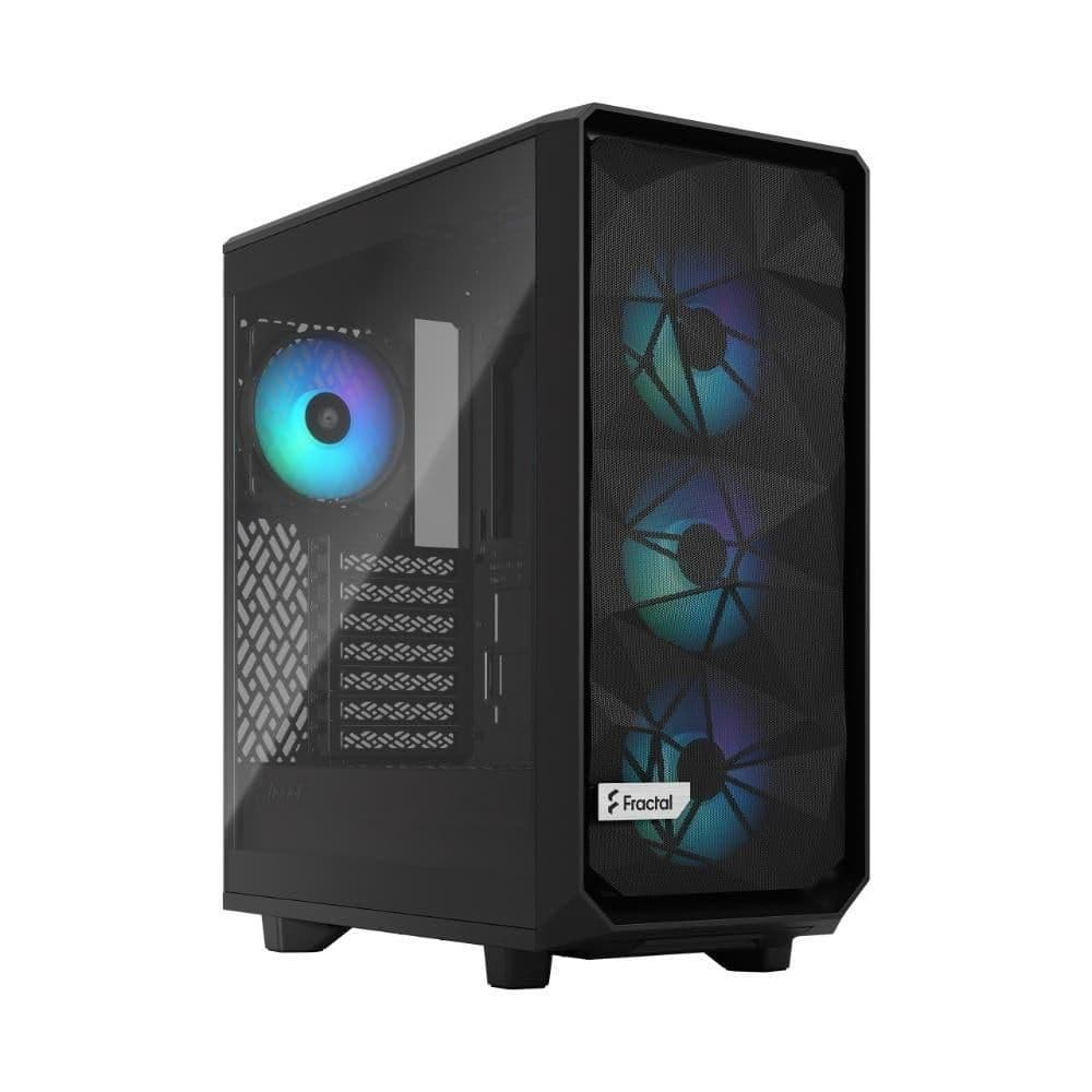 Fractal Design Meshify 2 Compact Lite RGB ATX Mid Tower Black with RGB, Tinted Tempered Glass Side Panel, and USB 3.2 Gen 1 Type-A main image
