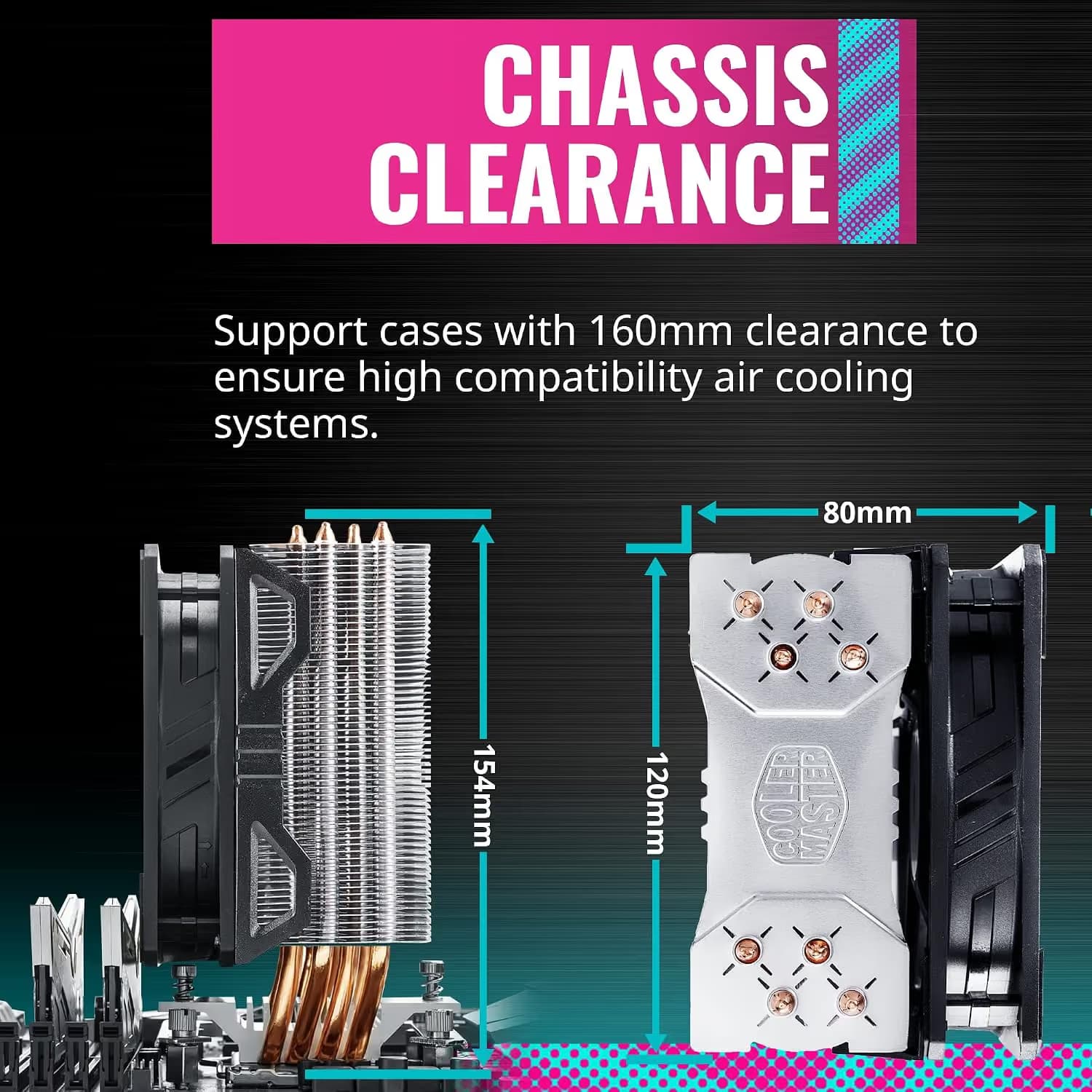 Cooler Master Hyper 212 EVO V2 Air 154mm 62 CFM ARGB image