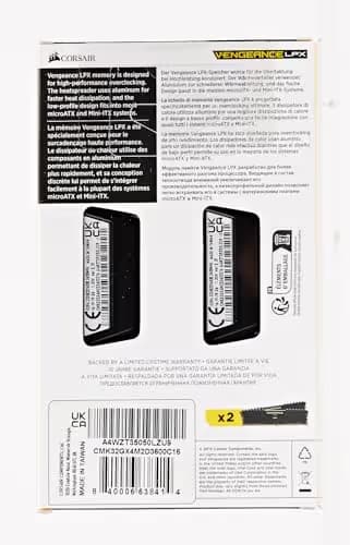 Corsair Vengeance LPX Black / Yellow DDR4-3600 CL16 32GB (2x16GB) image