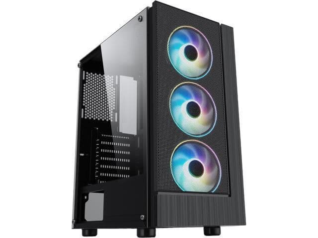 DIYPC Shadow-H3-ARGB ATX Mid Tower Black Tempered Glass Side Panel main image