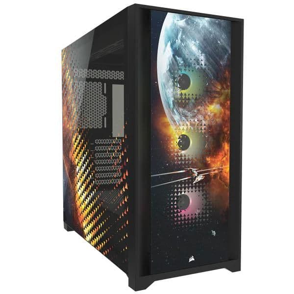Corsair iCUE 5000X RGB Planetary ATX Mid Tower Black / Orange Tempered Glass image