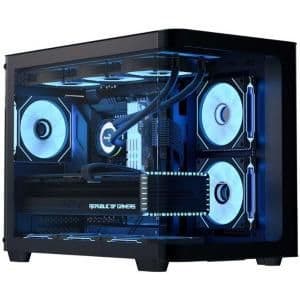 Aerocool P300C Micro ATX Mini Tower Black with Tempered Glass Side Panel and USB 3.2 Gen 1 Type-A USB 2.0 Type-A image
