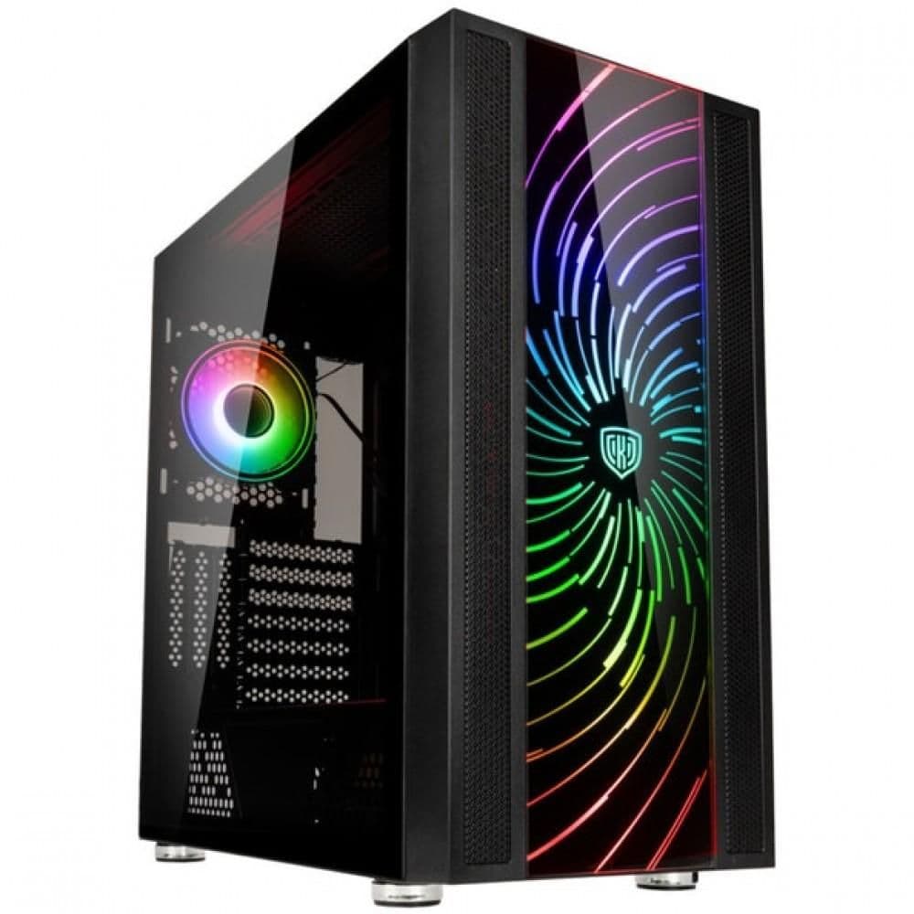 KOLINK Unity Adapt ARGB ATX Mid Tower Black Tempered Glass Side Panel, USB 3.2 Gen 2 Type-C, USB 3.2 Gen 1 Type-A, USB 2.0 Type-A image