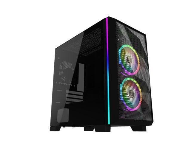 GAMDIAS ATHENA M2 LITE Micro ATX Mid Tower Black Tempered Glass Side Panel, USB 3.2 Gen 1 Type-A, USB 2.0 Type-A main image