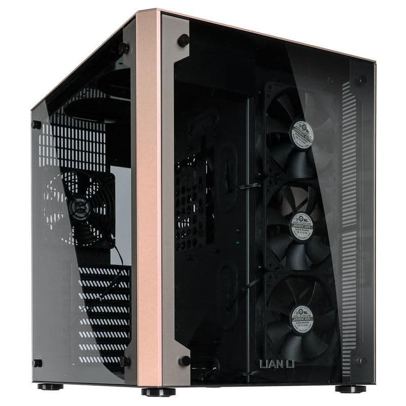 Lian Li PC-O8X ATX Mid Tower Gold Tempered Glass Side Panel, Front USB 3.2 Gen 1 Type-A image