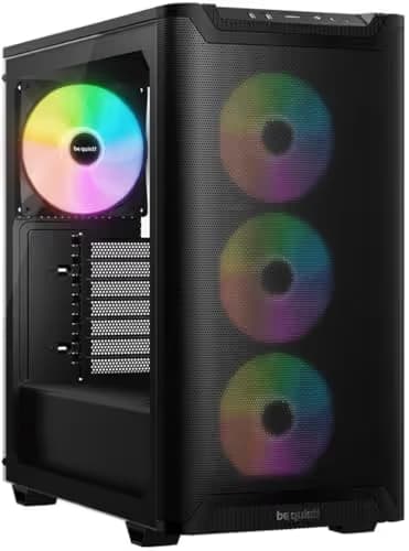 be quiet! Pure Base 501 LX ATX Mid Tower Black with Tempered Glass Side Panel and USB 3.2 Gen 2 Type-C USB 3.2 Gen 1 Type-A image