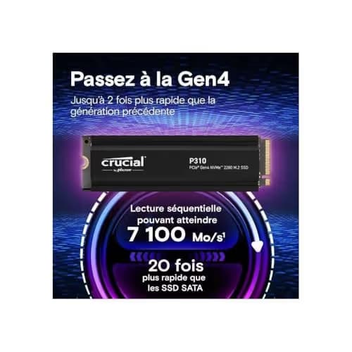 Crucial P310 w/Heatsink 2TB M.2-2280 SSD PCIe 4.0 x4 NVMe image