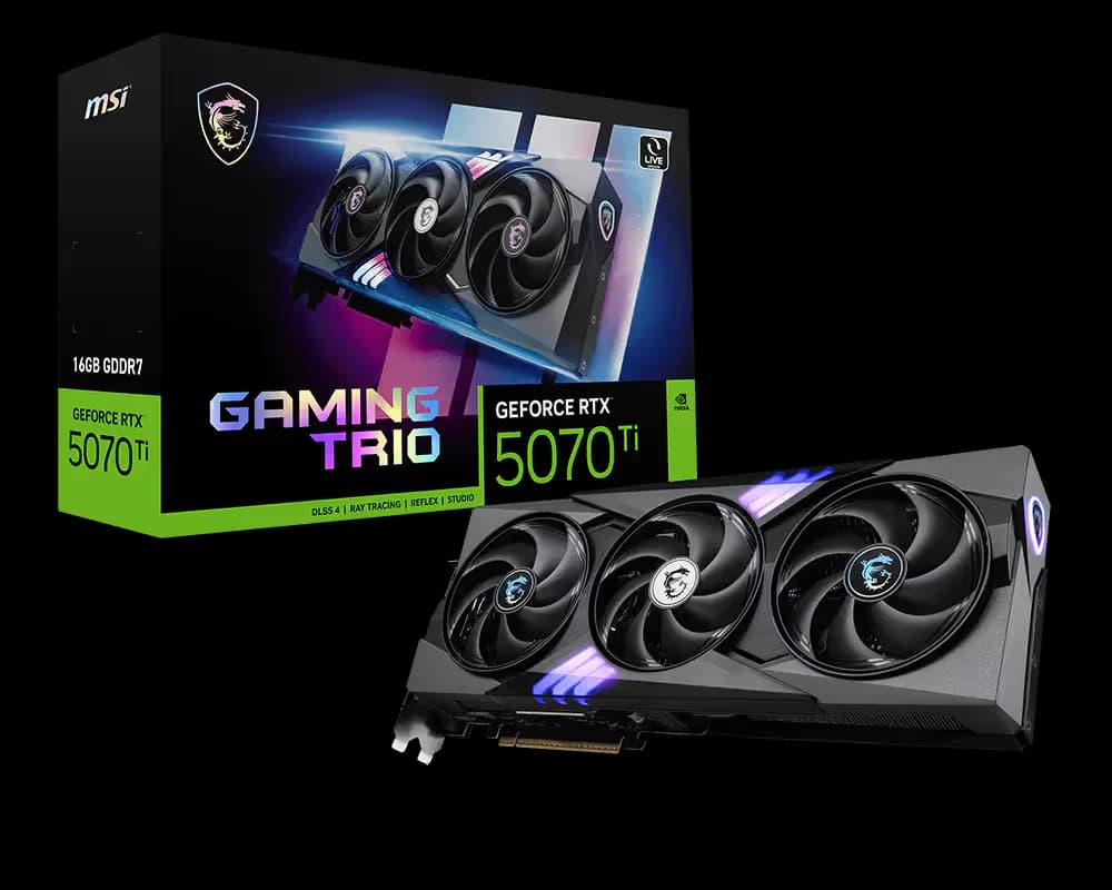 MSI GAMING TRIO PLUS GeForce RTX 5070 Ti 16GB GDDR7 Black main image