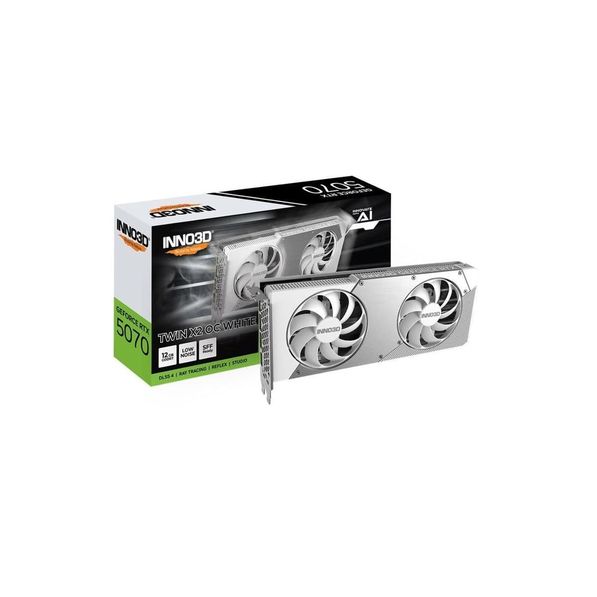 Inno3D GeForce RTX 5070 Twin X2 OC 12GB GDDR7 White / Silver image