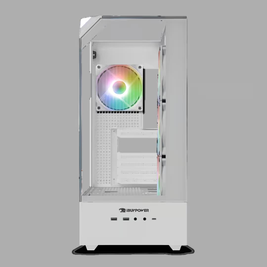 iBuypower Element 9 ATX Mid Tower White with Tempered Glass Side Panel image