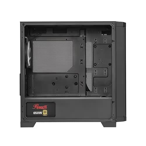 Rosewill FBM-X3 Micro ATX Mid Tower Black with Mesh Side Panel, USB 3.2 Gen 1 Type-A and USB 2.0 Type-A, and 650 W Power Supply image