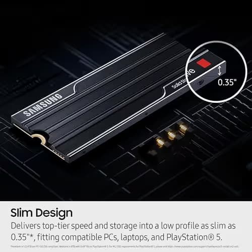Samsung 9100 PRO w/Heatsink 1TB M.2-2280 SSD PCIe 5.0 NVMe image