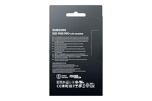 Samsung 9100 PRO w/Heatsink 1TB M.2-2280 SSD PCIe 5.0 NVMe image
