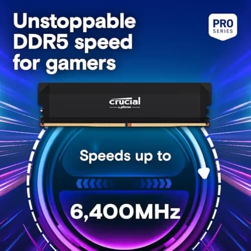 Crucial Pro Overclocking Black DDR5-6400 CL40 64GB (2x32GB) image