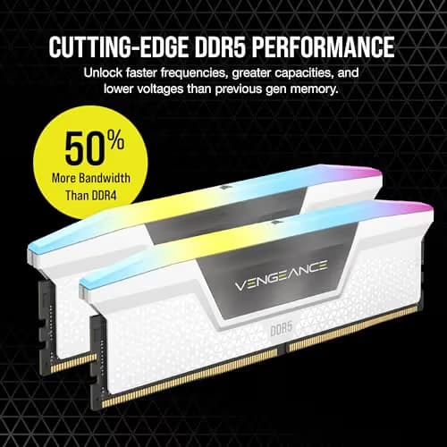 Corsair Vengeance RGB 64GB (2x32GB) DDR5 6000 CL30 White image