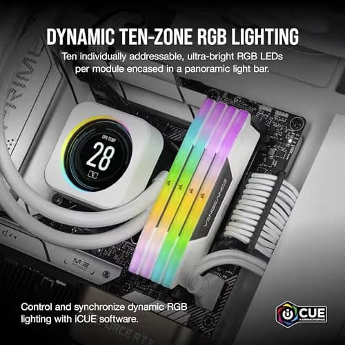 Corsair Vengeance RGB 64GB (2x32GB) DDR5 6000 CL30 White image