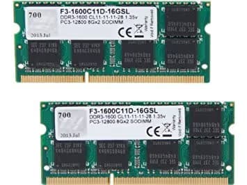 G.Skill F3-1600C11D-16GSL Green DDR3-1600 SODIMM CL11 16GB (2x8GB) image