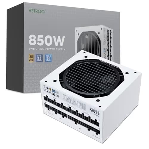 Vetroo 50315153277247 White 850W Fully Modular 80+ Gold Certified ATX image