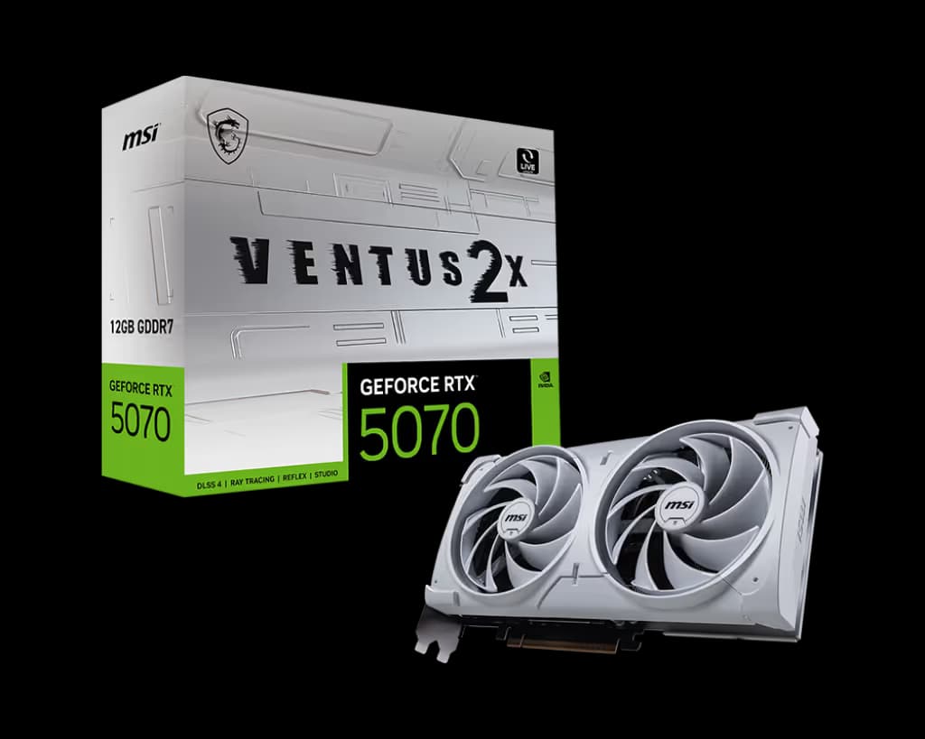 MSI VENTUS 2X GeForce RTX 5070 12GB GDDR7 White image