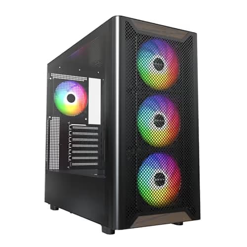 Montech XR Wood ATX Mid Tower Black / Brown Tempered Glass Side Panel main image