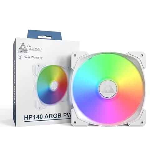 Montech HP 140mm White Addressable RGB PWM 95.61 CFM 1-Pack main image