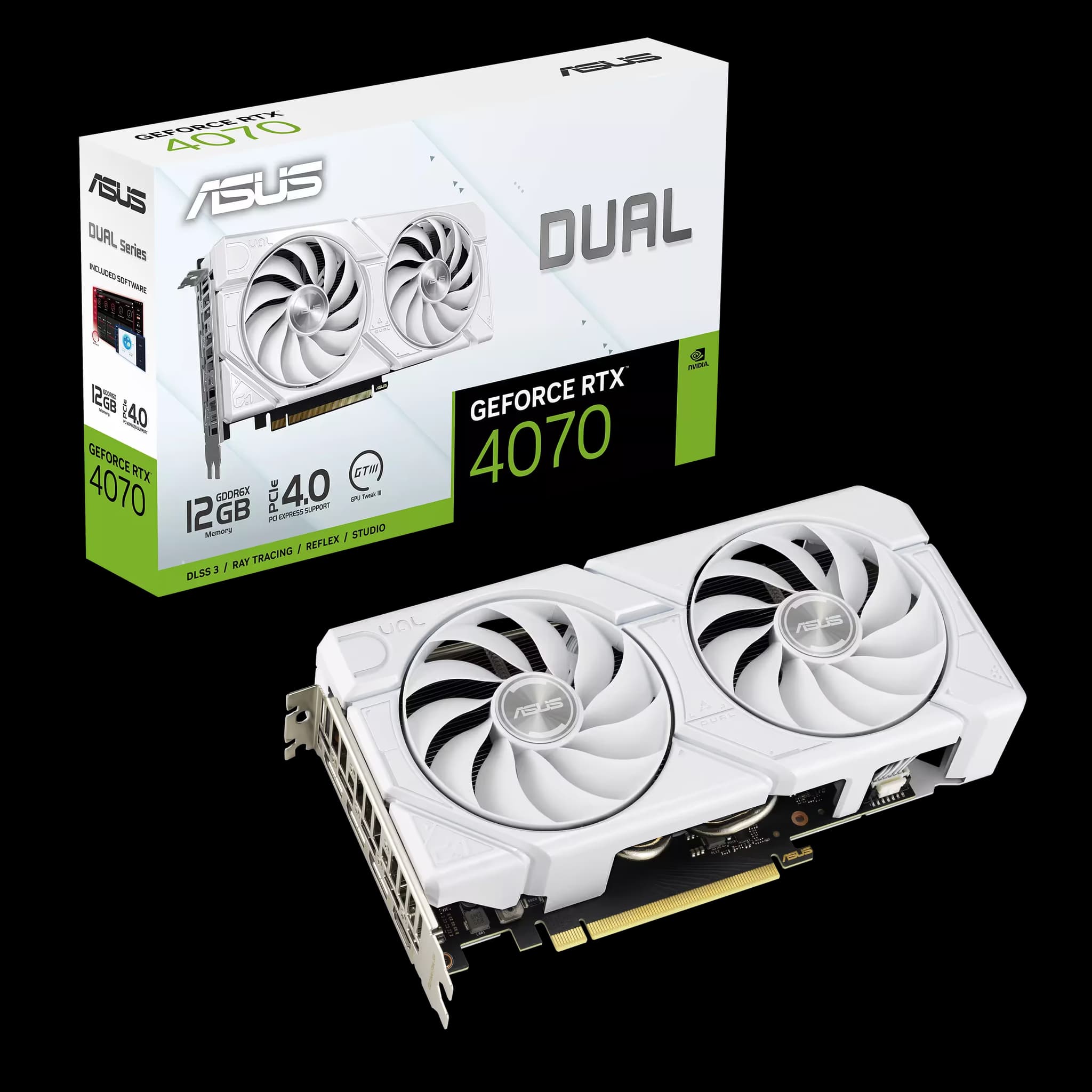 ASUS Dual GeForce RTX 4070 EVO White Edition 12GB GDDR6X main image