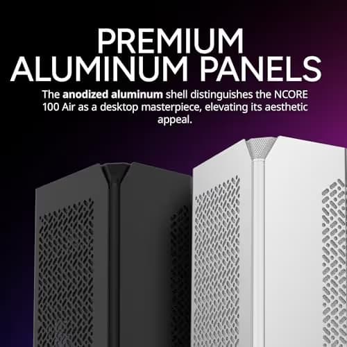 Cooler Master NCORE 100 AIR Mini-ITX Tower Silver / White Mesh Side Panel, USB 3.2 Gen 2x2 Type-C, USB 3.2 Gen 1 Type-A image