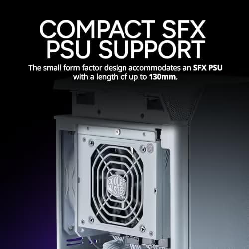 Cooler Master NCORE 100 AIR Mini-ITX Tower Silver / White Mesh Side Panel, USB 3.2 Gen 2x2 Type-C, USB 3.2 Gen 1 Type-A image