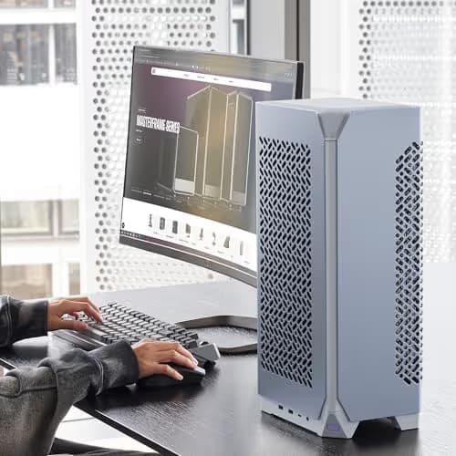 Cooler Master NCORE 100 AIR Mini-ITX Tower Silver / White Mesh Side Panel, USB 3.2 Gen 2x2 Type-C, USB 3.2 Gen 1 Type-A image