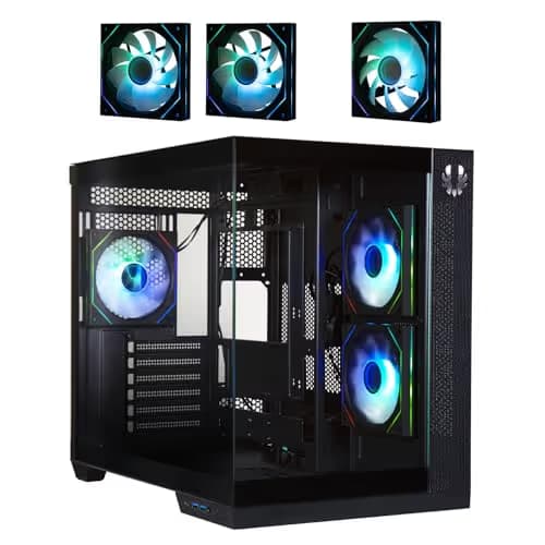 BitFenix TRITON ATX Mid Tower Black with Tempered Glass Side Panel and USB 3.2 Gen 2 Type-C, USB 3.2 Gen 1 Type-A image