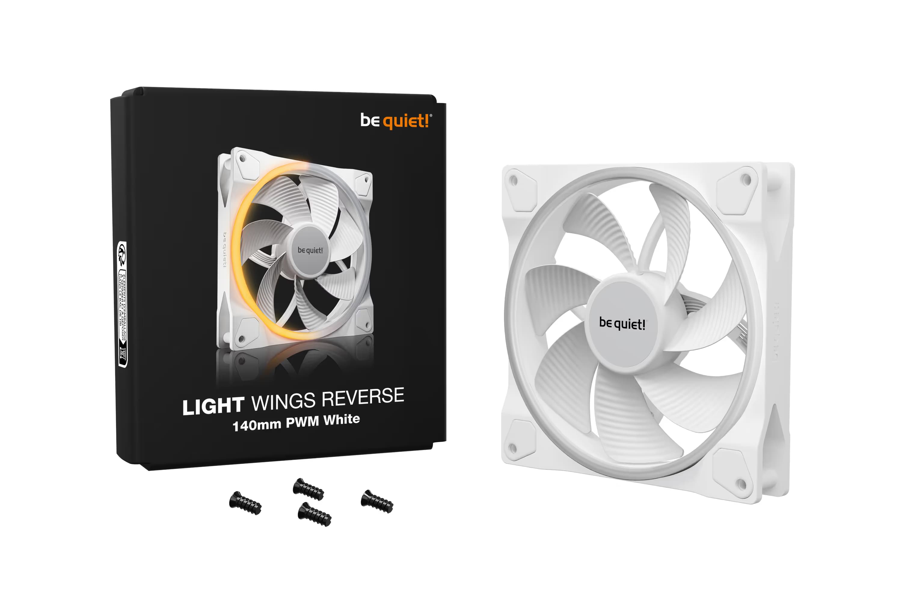 be quiet! Light Wings 140mm White ARGB PWM Reverse Blade image
