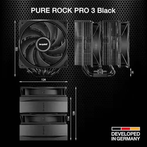be quiet! Pure Rock Pro 3 Air 155mm 59.6 CFM Black image