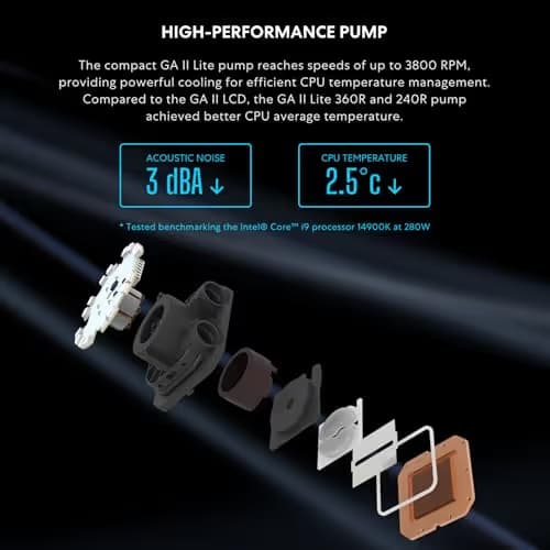 Lian Li Galahad II Lite Performance 73.14 CFM Liquid Water 240mm Black image