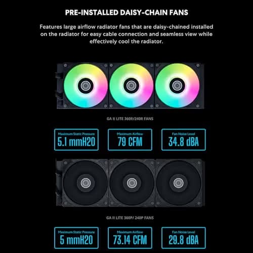Lian Li Galahad II Lite Performance 73.14 CFM Liquid Water 240mm Black image
