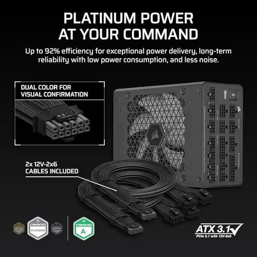 Corsair HX1500i (2025) Black 1500W Fully Modular 80+ Platinum image