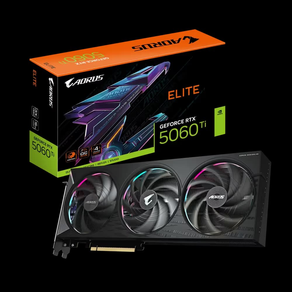 Gigabyte AORUS ELITE GeForce RTX 5060 Ti 16GB GDDR7 Black main image