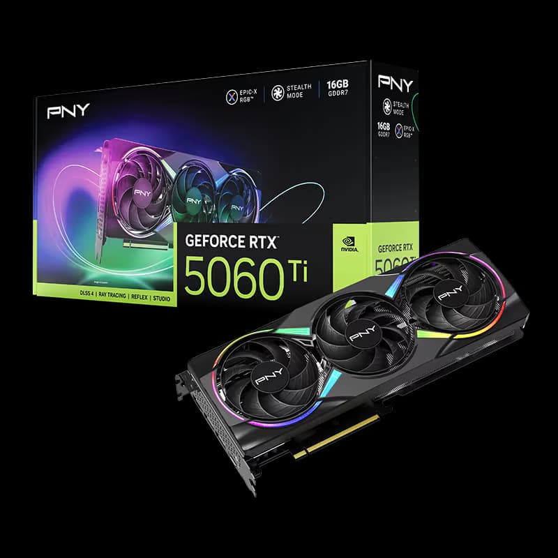 PNY EPIC-X RGB GeForce RTX 5060 Ti 16GB GDDR7 Black main image