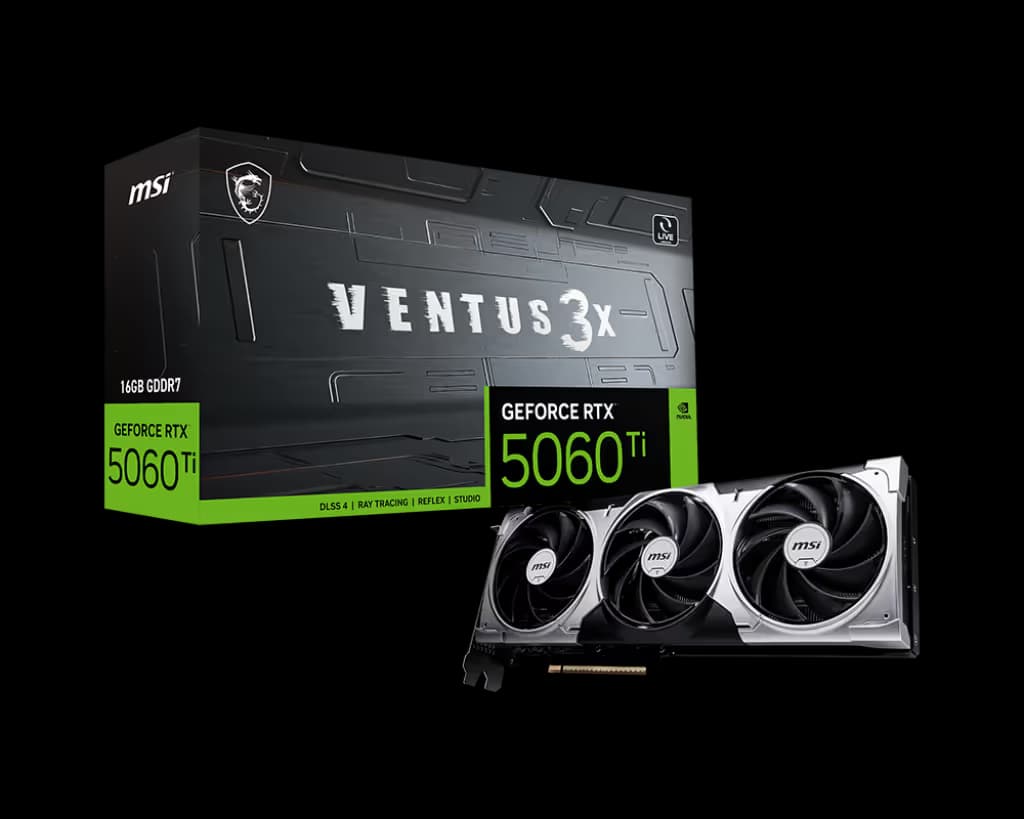 MSI VENTUS 3X GeForce RTX 5060 Ti 16GB GDDR7 Silver / Black main image