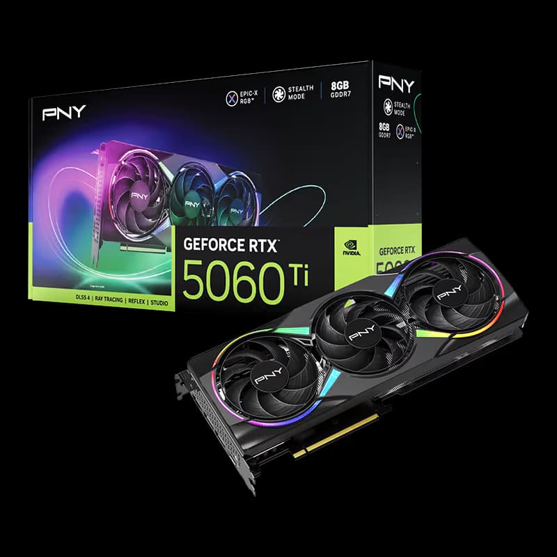 PNY EPIC-X RGB GeForce RTX 5060 Ti 8GB GDDR7 Black image