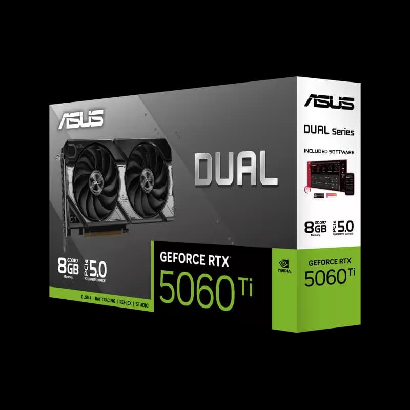 Asus DUAL GeForce RTX 5060 Ti 8GB GDDR7 Black / Silver main image