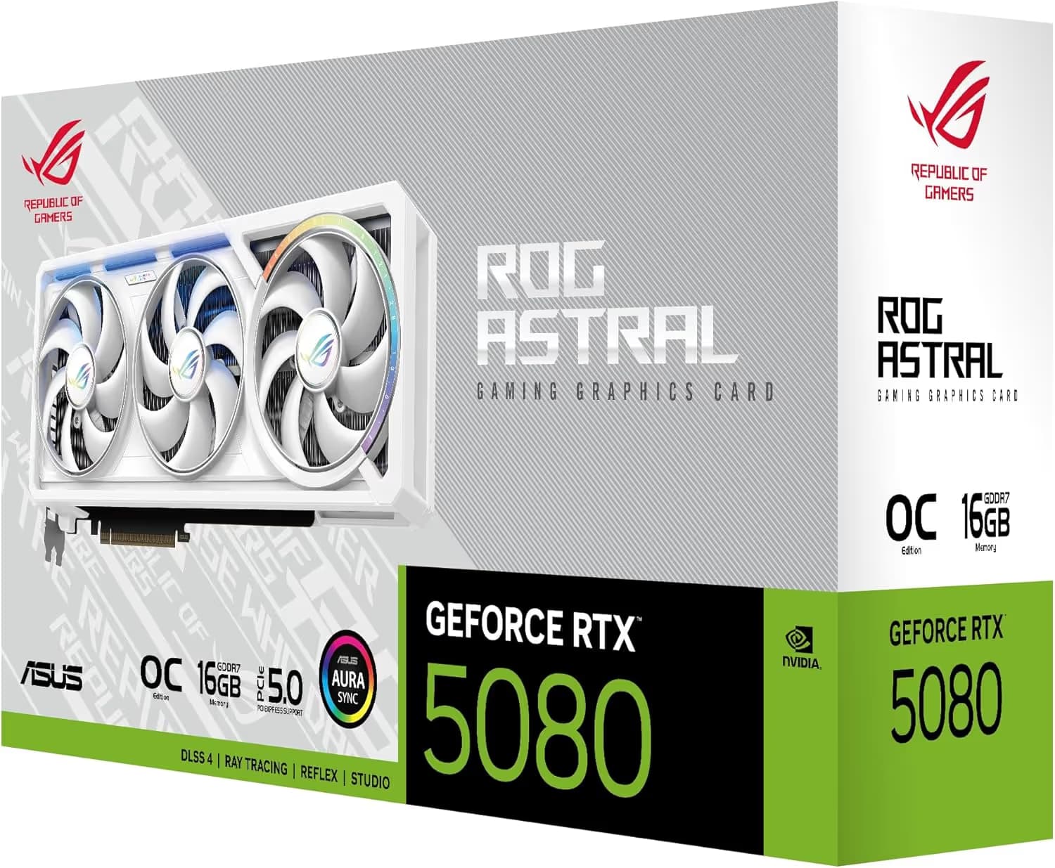 ASUS ROG Astral GeForce RTX 5080 16GB GDDR7 WHITE OC Edition image