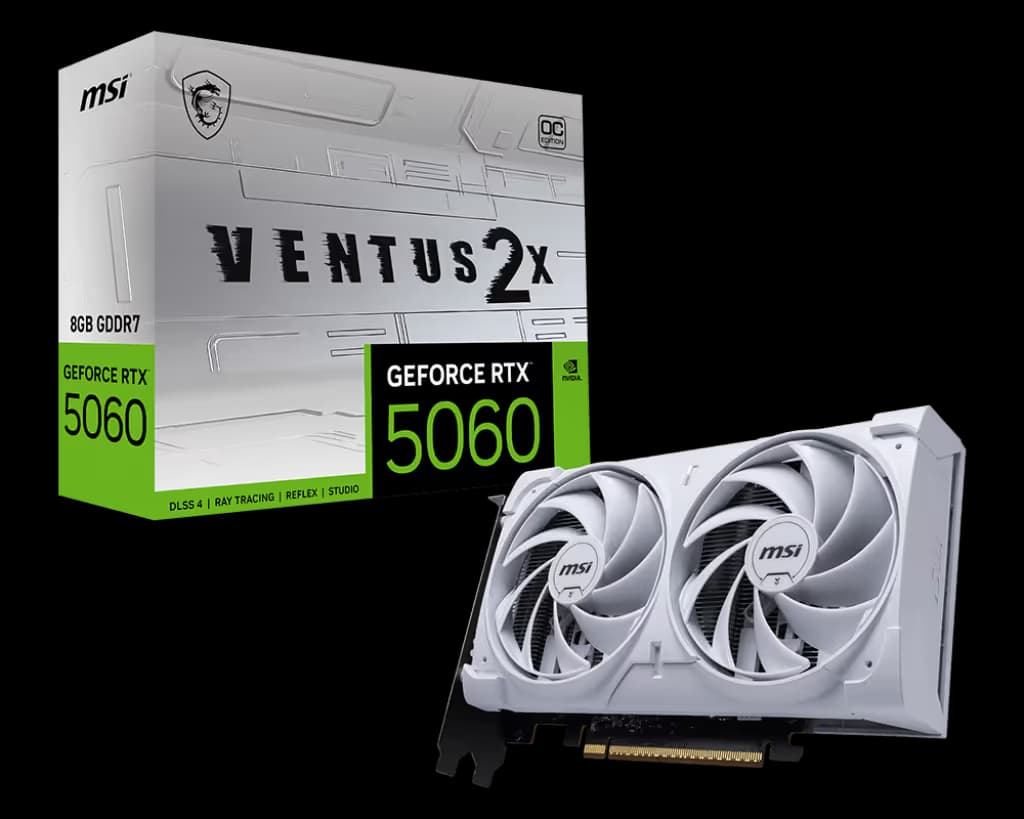 MSI GeForce RTX 5060 VENTUS 2X 8GB GDDR7 White main image