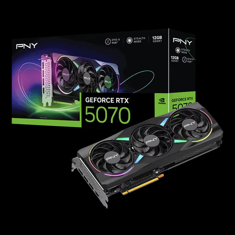 PNY GeForce RTX 5070 ARGB EPIC-X RGB 12GB GDDR7 Black image