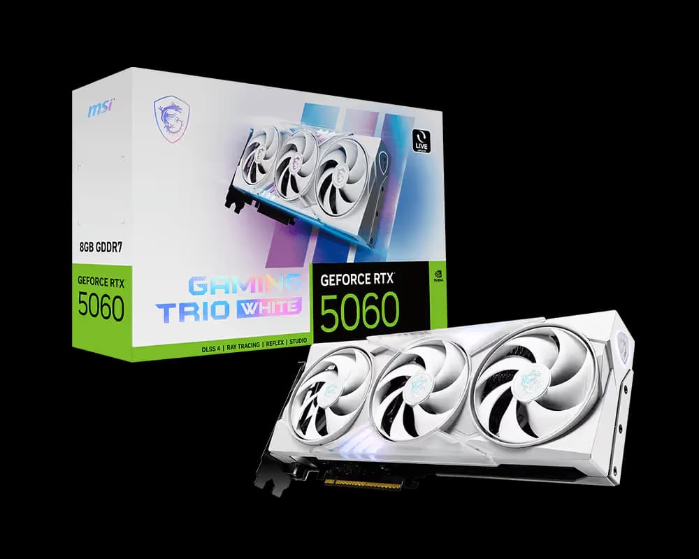 MSI GAMING TRIO GeForce RTX 5060 8GB GDDR7 White main image